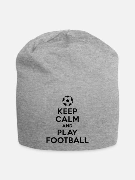 Keep calm and play Football - Bonnet en jersey - gris chiné