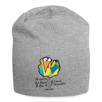 Devise Shadok N°02 - Bonnet en jersey - gris chiné - Devant