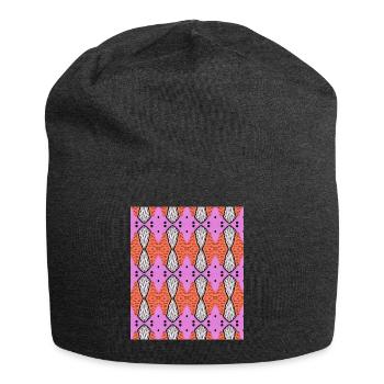 Punkte Mandala - Jersey-Beanie - Anthrazit - Vorne