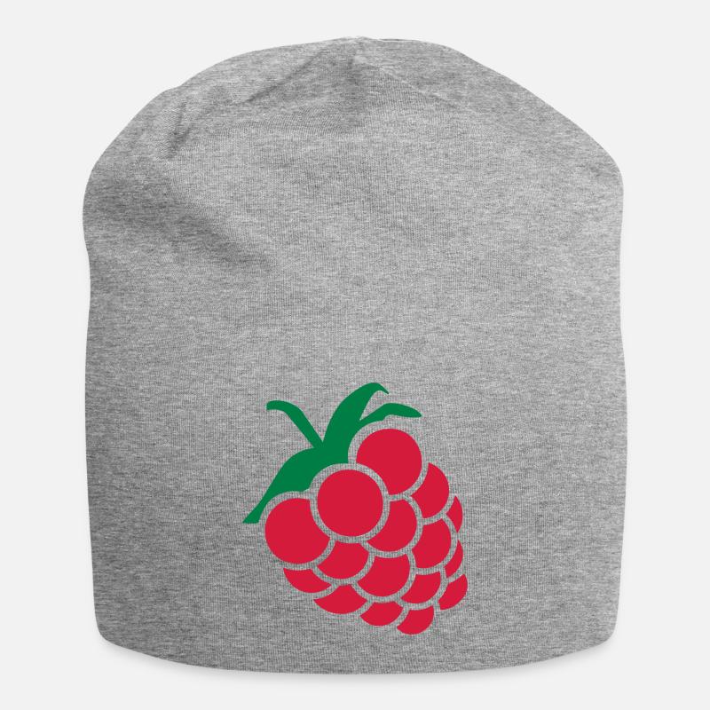 Himbeere - Jersey-Beanie - Grau meliert