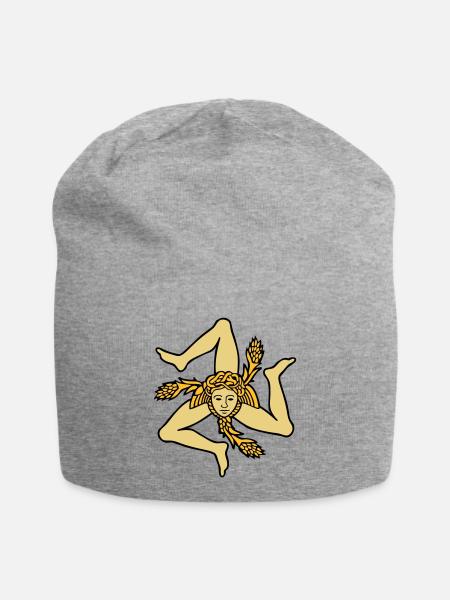 Sicile Trinacria drapeau Sicilien Sicilia - Bonnet en jersey - gris chiné