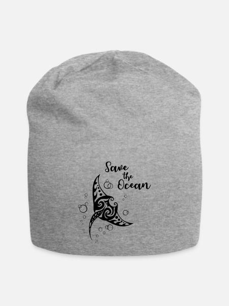 Save the Ocean - Manta - Jersey-Beanie - Grau meliert
