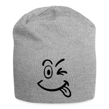 smiley - Jersey-Beanie - Grau meliert - Vorne