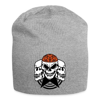 Schädelgesichtsprofil Gehirn Gehirn - Jersey-Beanie - Grau meliert - Vorne