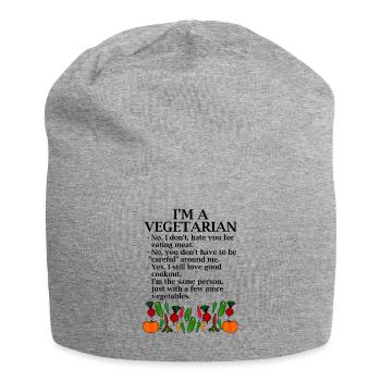 I'm a vegetarian. Vegetarian quotes - Jersey Beanie - heather grey - Front