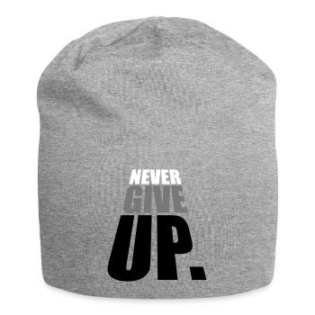 gagnant ne jamais abandonner la conception de logo jamais - Bonnet en jersey - gris chiné - Devant