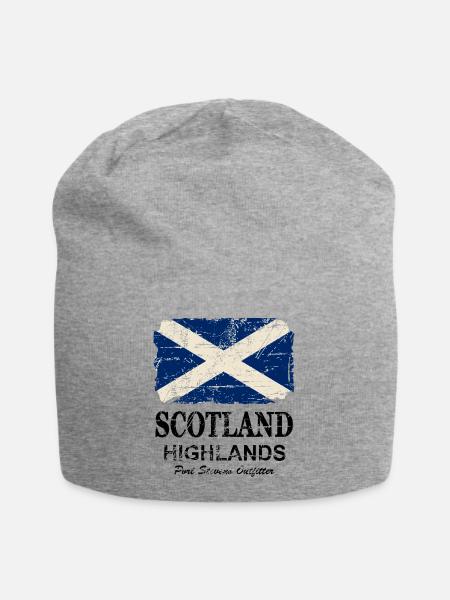 Scotland Flag - Vintage Look - Jersey-Beanie - Grau meliert