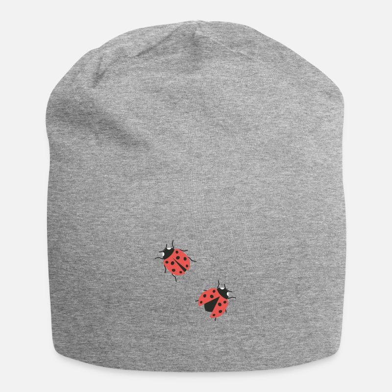 Marienkäfer - Jersey-Beanie - Grau meliert