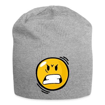 Smiley Anger - Jersey Beanie - heather grey - Front