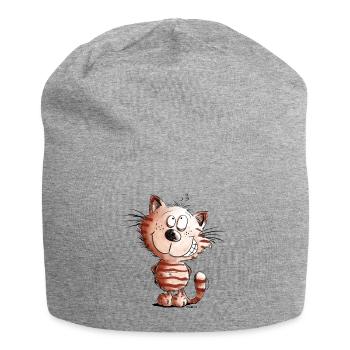 Little Naughty Cat I Cat Motif Comic Gift - Jersey Beanie - heather grey - Front