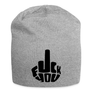 Fick dich, fick es Finger Mittelfinger # - Jersey-Beanie - Grau meliert - Vorne