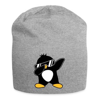 Dabbing Pinguin - Jersey-Beanie - Grau meliert - Vorne