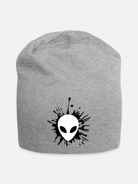 Alien Klecks Tropfen - Jersey-Beanie - Grau meliert