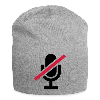 Mute Icon Microphone - Jersey Beanie - heather grey - Front
