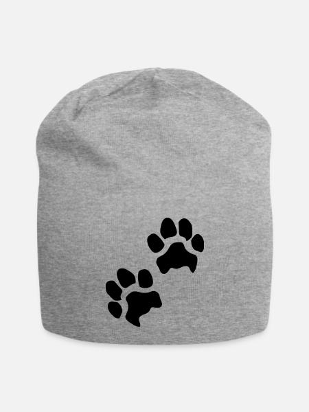 Pfotenabdrücke Hundepfote Pfoten Hund Hunde - Jersey-Beanie - Grau meliert