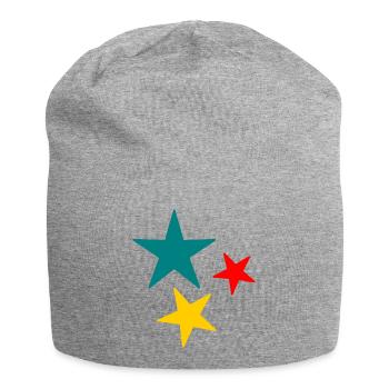 ETOILE. STAR. ETOILES. FÊTE. ANNIVERSAIRE. NOËL - Bonnet en jersey - gris chiné - Devant