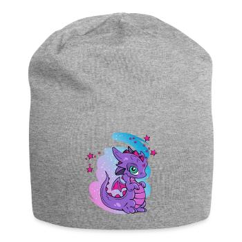 liebender Fantasy-Drache - Jersey-Beanie - Grau meliert - Vorne