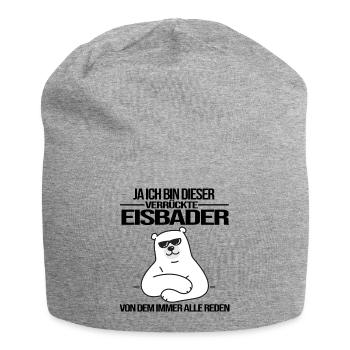 winterbader kälteresistent eisbader eischwimmer -C - Jersey-Beanie - Grau meliert - Vorne