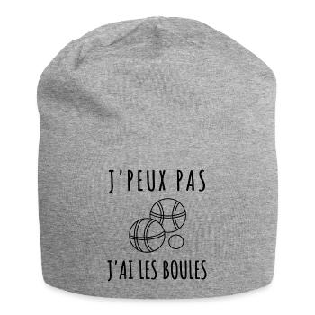 T shirt pétanque j' ai les boules humour cadeau - Bonnet en jersey - gris chiné - Devant