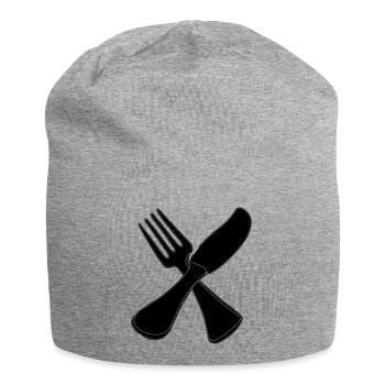 Cutlery knife and fork - Jersey Beanie - heather grey - Front