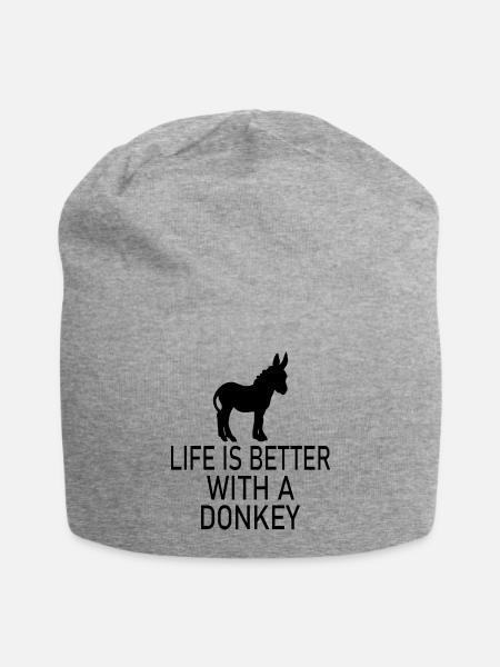 Donkey Esel - Jersey-Beanie - Grau meliert