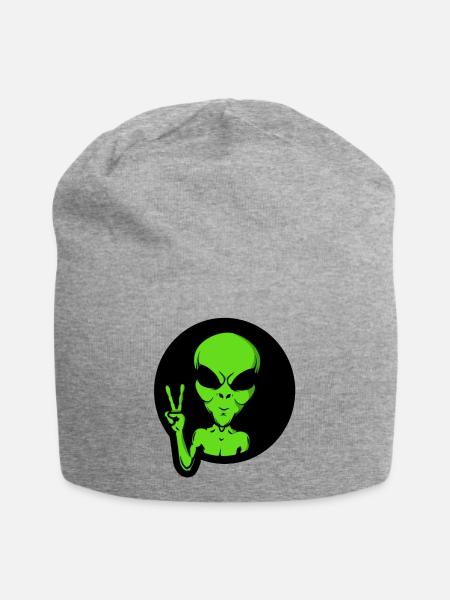 Ufo Alien - Jersey-Beanie - Grau meliert