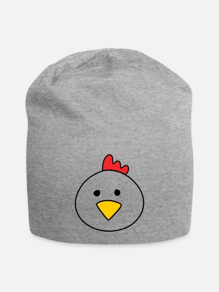 Cute chicken - Jersey-Beanie - Grau meliert