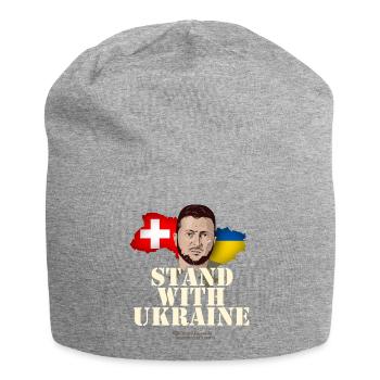 Solidarité suisse avec l’Ukraine - Bonnet en jersey - gris chiné - Devant