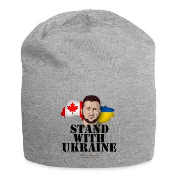Ukraine Canada Stand with Ukraine - Jersey Beanie - heather grey - Front