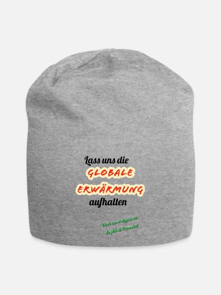 Globale Erwärmung Parodie Design - Jersey-Beanie - Grau meliert