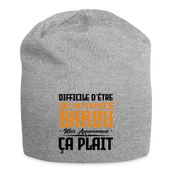 infirmier barbu, citations barbe, cadeau infirmier - Bonnet en jersey - gris chiné - Devant