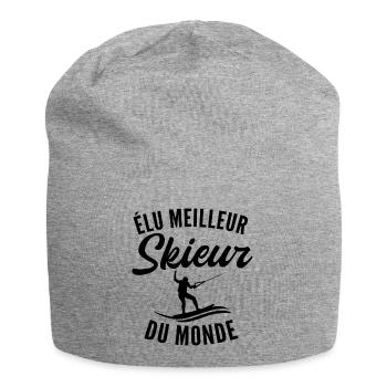 elu meilleur skieur du monde - Bonnet en jersey - gris chiné - Devant