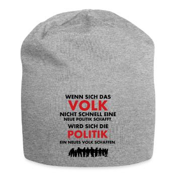 Das Volk und die Politik - Jersey-Beanie - Grau meliert - Vorne