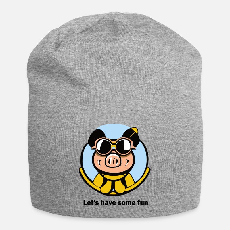 S’amuser avec le cochon - Bonnet en jersey - gris chiné