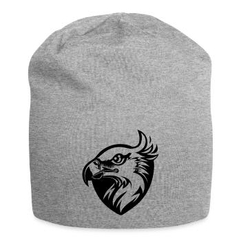 eagle's head with wing in profile with shield - Jersey Beanie - heather grey - Front