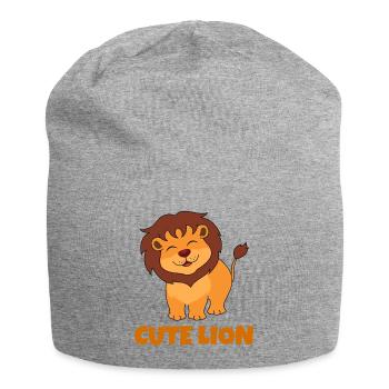 lion, cute lion, savane - Bonnet en jersey - gris chiné - Devant
