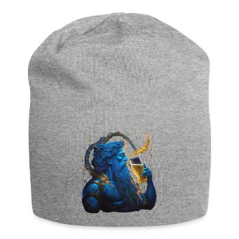 Mythologie: Le dieu romain Neptune boit sa bière - Bonnet en jersey - gris chiné - Devant