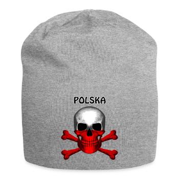 Skull Jolly Roger Pirate Flag Polska R6Z - Jersey Beanie - heather grey - Front