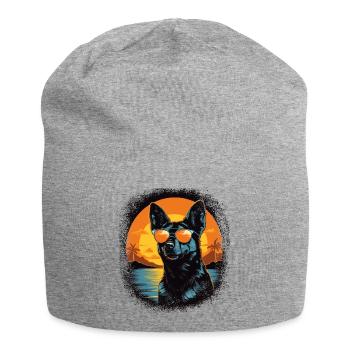dog friendly animal rights dogwalking beagle love - Jersey Beanie - heather grey - Front