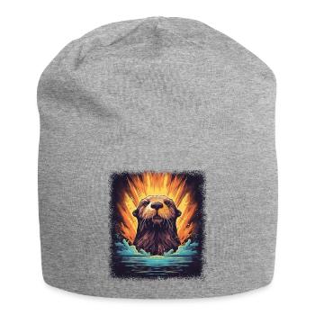 Cool an Otter bébé animaux anniversaire humour amusant - Bonnet en jersey - gris chiné - Devant