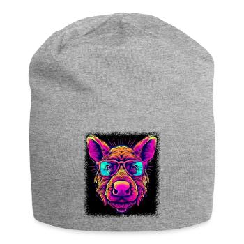 Bacon Tshirt Happy Awesome Birthday Present Idea - Jersey Beanie - heather grey - Front
