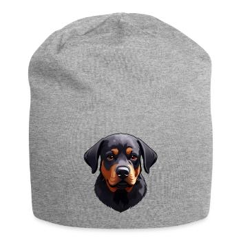 Adorable Rottweiler puppy - Jersey Beanie - heather grey - Front