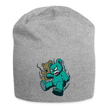 Halloween mad bear - Jersey Beanie - heather grey - Front