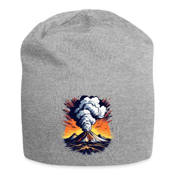 Éruption volcanique, éruption avec nuage de cendres et lave - Bonnet en jersey - gris chiné - Devant