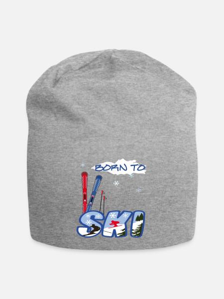 Born to Ski, Wintersport - Jersey-Beanie - Grau meliert