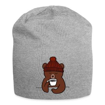 Temperatur für Kaffee - Jersey-Beanie - Grau meliert - Vorne