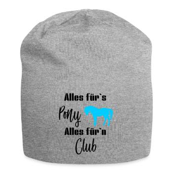 Alles fürs Pony alles fürn Club - Jersey-Beanie - Grau meliert - Vorne