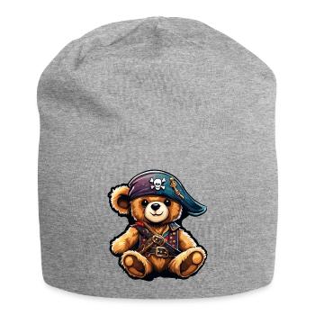Teddybär / Kuscheltier / Stofftier / Geschenkidee - Jersey-Beanie - Grau meliert - Vorne