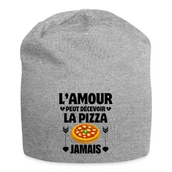 Pizza, fan de pizza, mangeur de pizza - Bonnet en jersey - gris chiné - Devant
