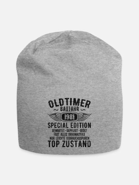 Vintage 1981 Geburtstagsgeschenk 1981 Baujahr - Jersey-Beanie - Grau meliert